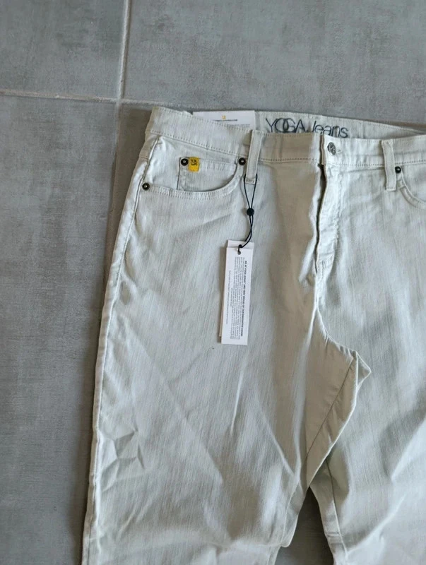Jean Yoga Jeans verde claro T44 corte reto cintura alta novo com etiqueta – photo 6